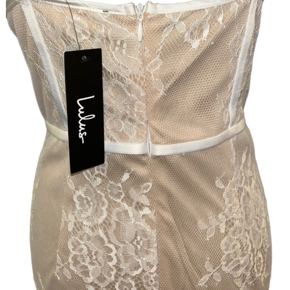 🔥 NWT! LULU’S! Within My Dreams White Lace Bustier Bodycon Midi Dress! - Picture 6 of 14